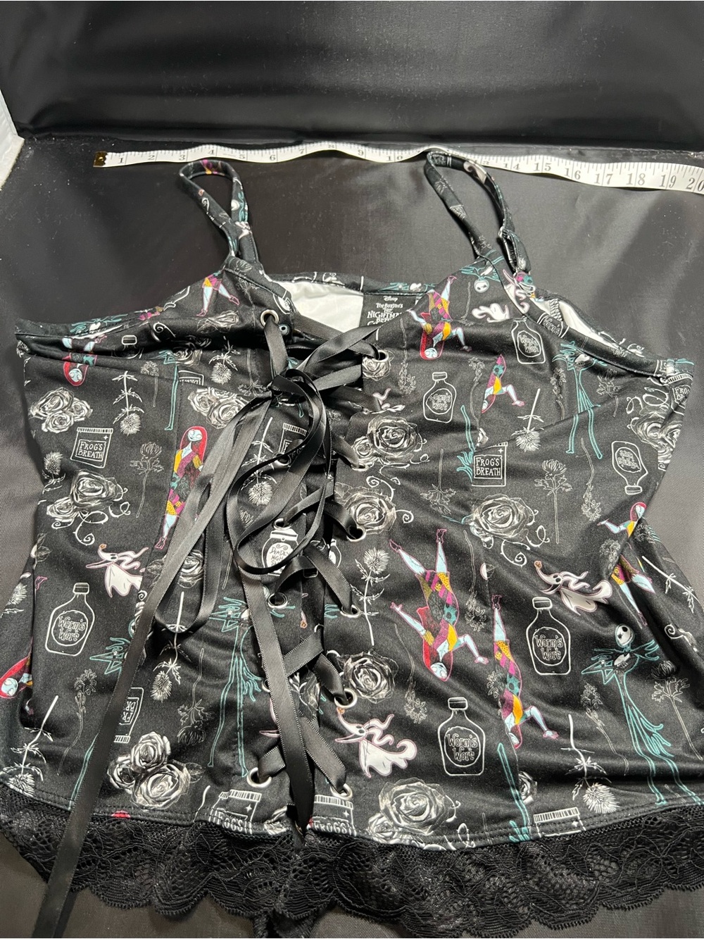 Disney Nightmare Before Christmas Torrid Lace-Up Corset Camisole Top Size 1 1X